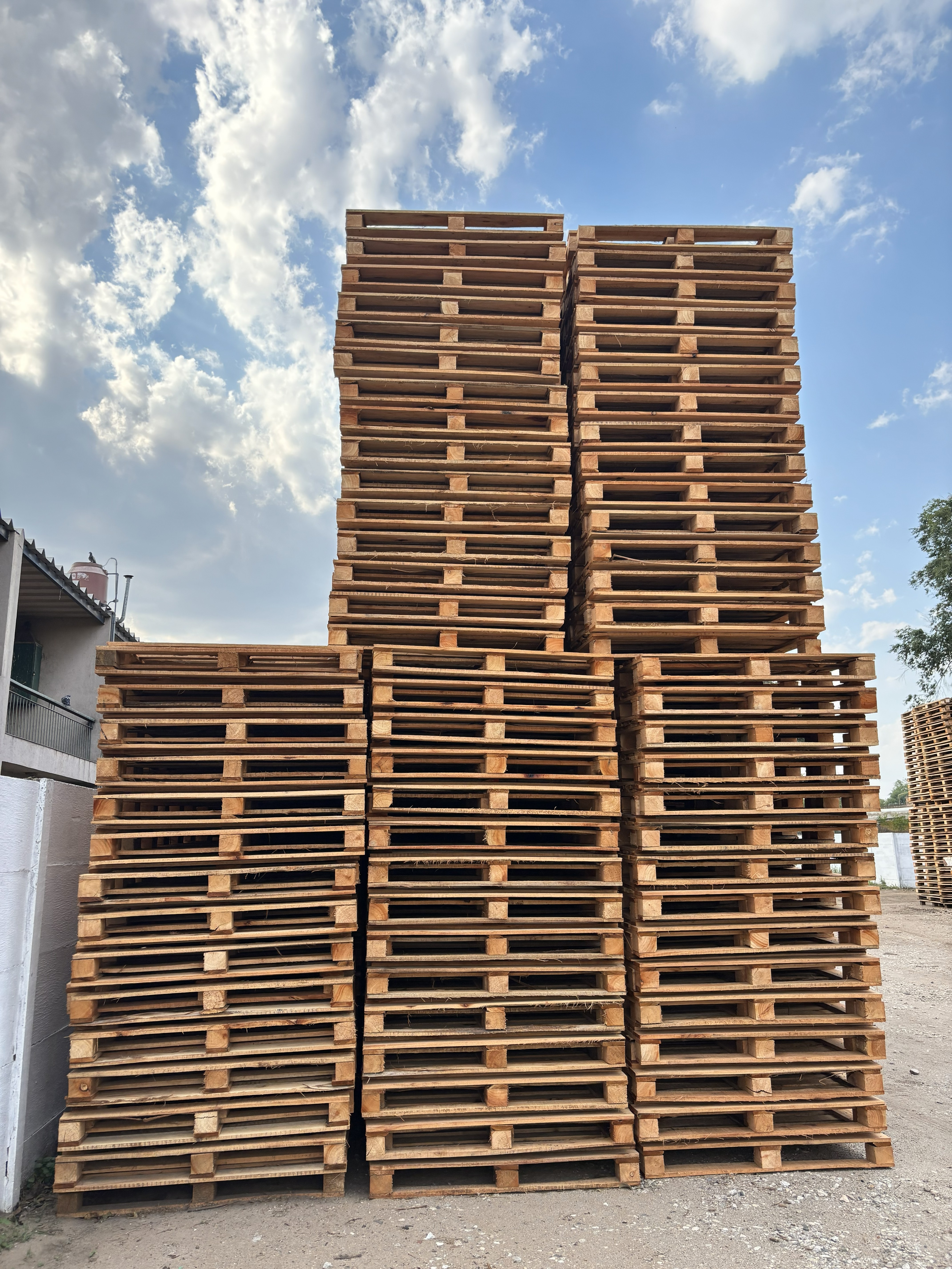 Pallets de madera listos para su distribución